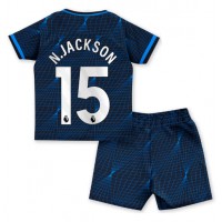 Fotbalové Dres Chelsea Nicolas Jackson #15 Dětské Venkovní 2023-24 Krátký Rukáv (+ trenýrky)